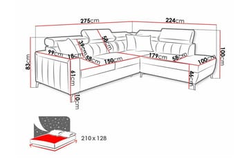 Galbally 3-sits Hörnbäddsoffa - Möbler - Vardagsrum - Bäddsoffor
