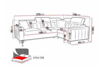 Galbally 3-sits Hörnbäddsoffa - Möbler - Vardagsrum - Bäddsoffor - Hörnbäddsoffa