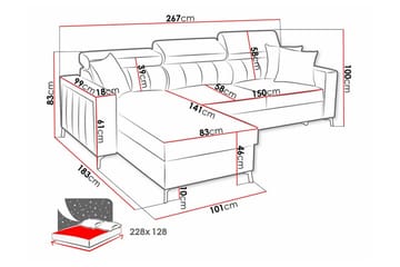 Galbally 3-sits Hörnbäddsoffa - Möbler - Vardagsrum - Bäddsoffor