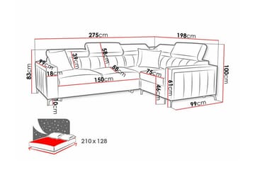 Galbally 3-sits Hörnbäddsoffa - Möbler - Vardagsrum - Bäddsoffor - Hörnbäddsoffa