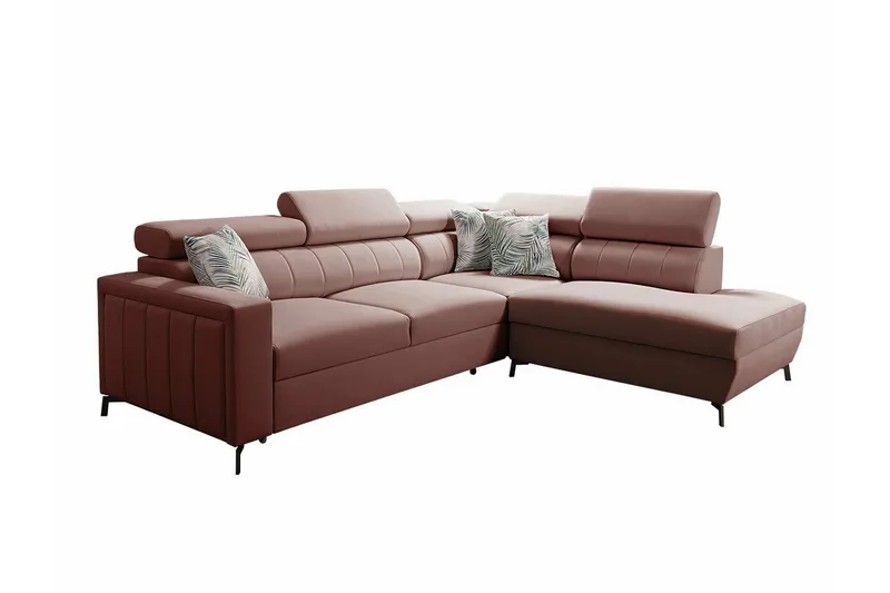 Galbally 3-sits Hörnbäddsoffa Pink - Möbler - Vardagsrum - Bäddsoffor - Hörnbäddsoffa