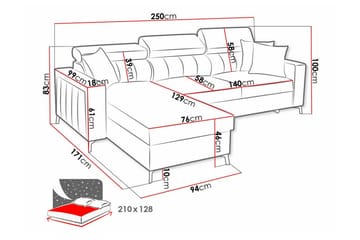 Galbally 3-sits Hörnbäddsoffa - Möbler - Vardagsrum - Bäddsoffor