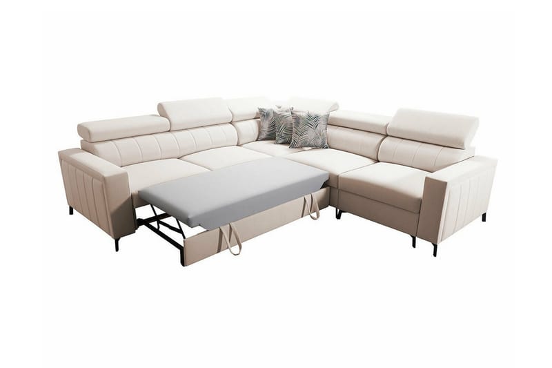 Galbally 4-sits Hörnbäddsoffa Ljusgrå - Möbler - Vardagsrum - Bäddsoffor - Hörnbäddsoffa