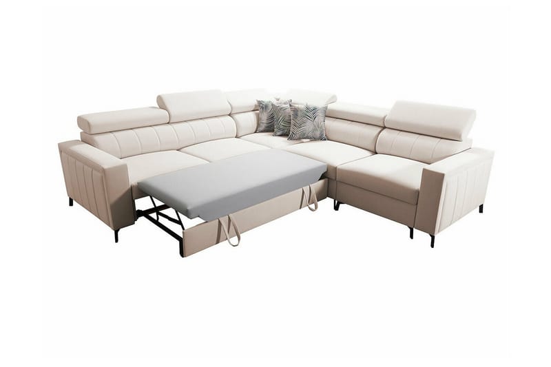 Galbally 4-sits Hörnbäddsoffa Ljusgrå - Möbler - Vardagsrum - Bäddsoffor - Hörnbäddsoffa