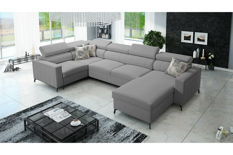 Galbally 4-sits Hörnbäddsoffa Ljusgrå - Möbler - Vardagsrum - Bäddsoffor - Hörnbäddsoffa