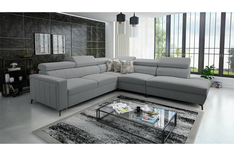 Galbally 4-sits Hörnbäddsoffa Ljusgrå - Möbler - Vardagsrum - Bäddsoffor