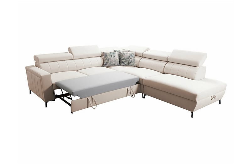 Galbally 4-sits Hörnbäddsoffa Ljusgrå - Möbler - Vardagsrum - Bäddsoffor