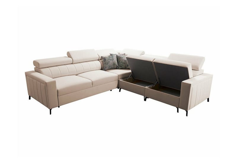 Galbally 4-sits Hörnbäddsoffa Ljusgrå - Möbler - Vardagsrum - Bäddsoffor - Hörnbäddsoffa