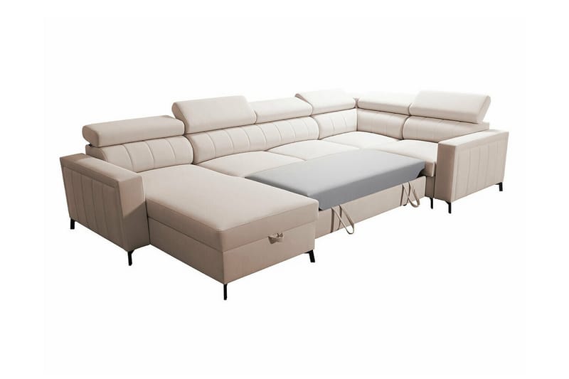 Galbally 4-sits Hörnbäddsoffa Ljusgrå/Mörkgrå - Möbler - Vardagsrum - Bäddsoffor - U bäddsoffa
