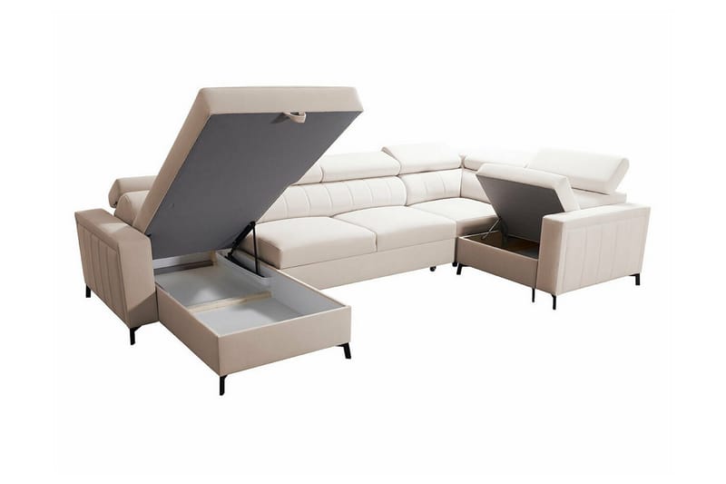 Galbally 4-sits Hörnbäddsoffa Ljusgrå/Mörkgrå - Möbler - Vardagsrum - Bäddsoffor - U bäddsoffa