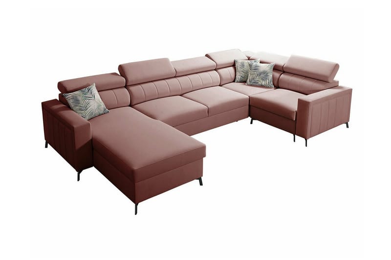 Galbally 4-sits Hörnbäddsoffa Ljusrosa - Möbler - Vardagsrum - Bäddsoffor - Hörnbäddsoffa