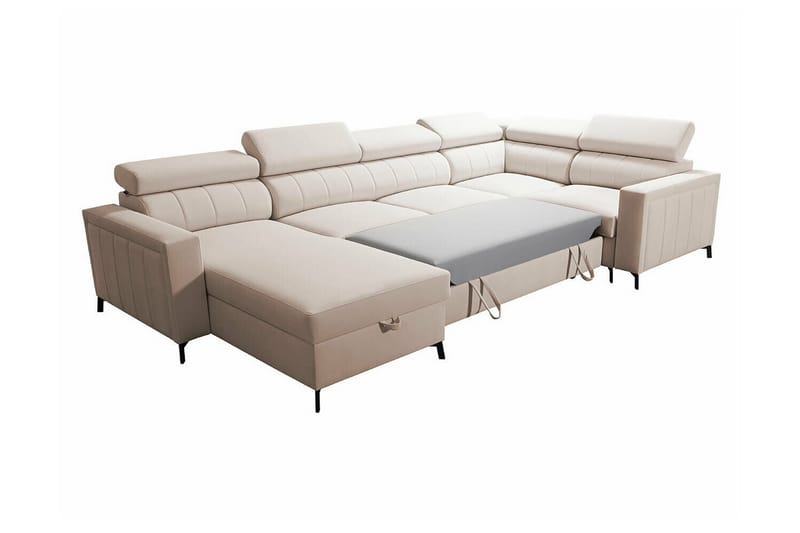 Galbally 4-sits Hörnbäddsoffa Ljusrosa - Möbler - Vardagsrum - Bäddsoffor - Hörnbäddsoffa