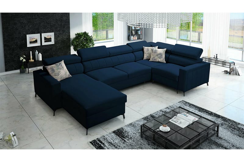 Galbally 4-sits Hörnbäddsoffa Mörkblå - Möbler - Vardagsrum - Bäddsoffor - Hörnbäddsoffa