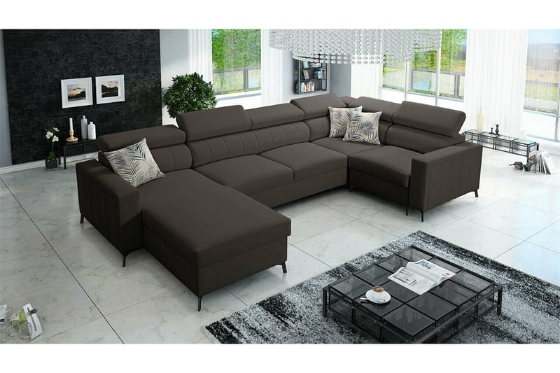 Galbally 4-sits Hörnbäddsoffa Mörkgrå - Möbler - Vardagsrum - Bäddsoffor - Hörnbäddsoffa