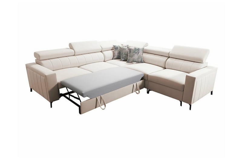 Galbally 4-sits Hörnbäddsoffa NO_BRAND beige - Möbler - Vardagsrum - Bäddsoffor - Hörnbäddsoffa