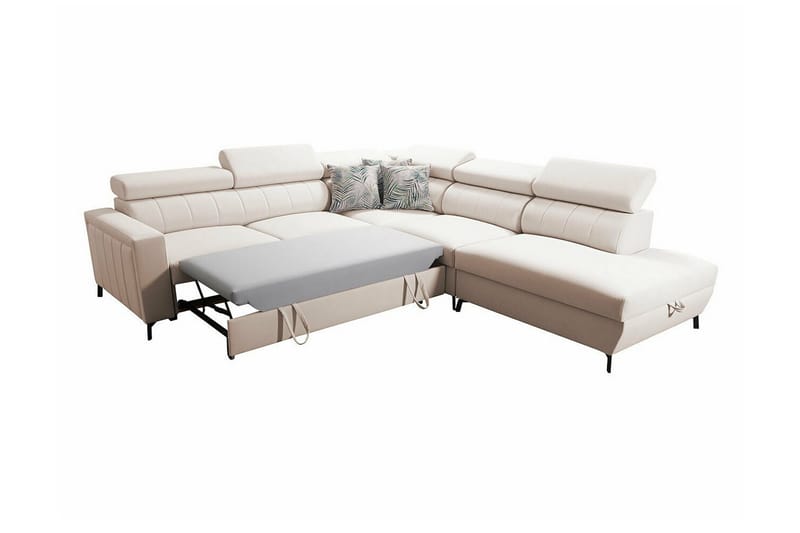 Galbally 4-sits Hörnbäddsoffa NO_BRAND beige - Möbler - Vardagsrum - Bäddsoffor - Hörnbäddsoffa