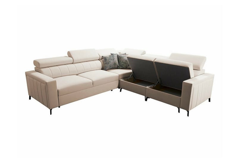 Galbally 4-sits Hörnbäddsoffa NO_BRAND Black - Möbler - Vardagsrum - Bäddsoffor - Hörnbäddsoffa