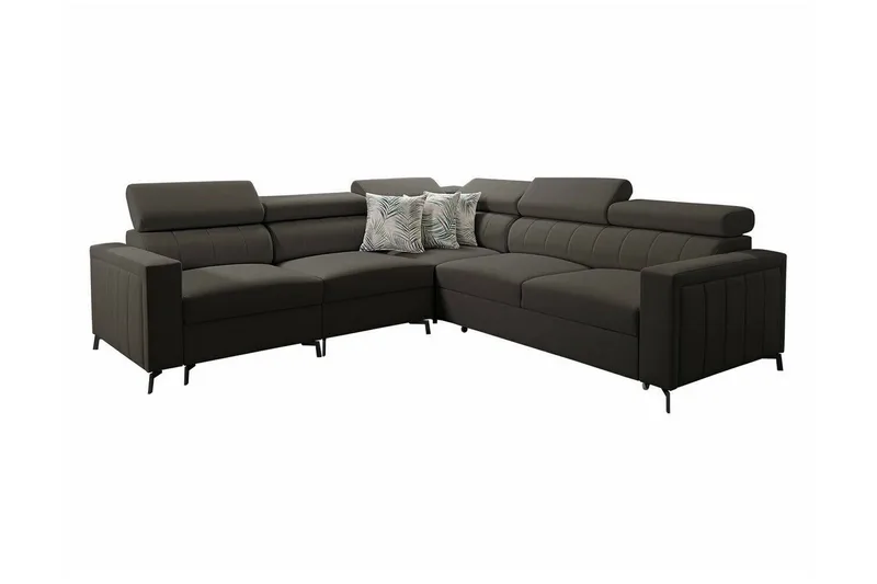 Galbally 4-sits Hörnbäddsoffa NO_BRAND Black - Möbler - Vardagsrum - Bäddsoffor - Hörnbäddsoffa