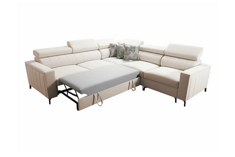 Galbally 4-sits Hörnbäddsoffa NO_BRAND Black - Möbler - Vardagsrum - Bäddsoffor - Hörnbäddsoffa