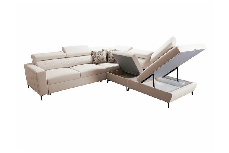 Galbally 4-sits Hörnbäddsoffa NO_BRAND Dark brown - Möbler - Vardagsrum - Bäddsoffor - Hörnbäddsoffa