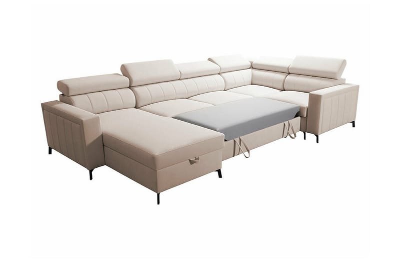 Galbally 4-sits Hörnbäddsoffa NO_BRAND Dark brown - Möbler - Vardagsrum - Bäddsoffor - Hörnbäddsoffa