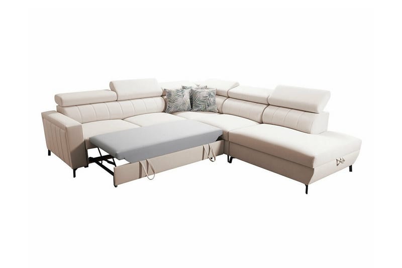 Galbally 4-sits Hörnbäddsoffa NO_BRAND Grey - Möbler - Vardagsrum - B äddsoffor - Hörnbäddsoffa