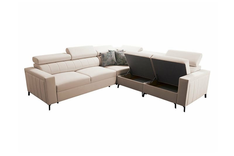 Galbally 4-sits Hörnbäddsoffa NO_BRAND Pink - Möbler - Vardagsrum - Bäddsoffor - Hörnbäddsoffa