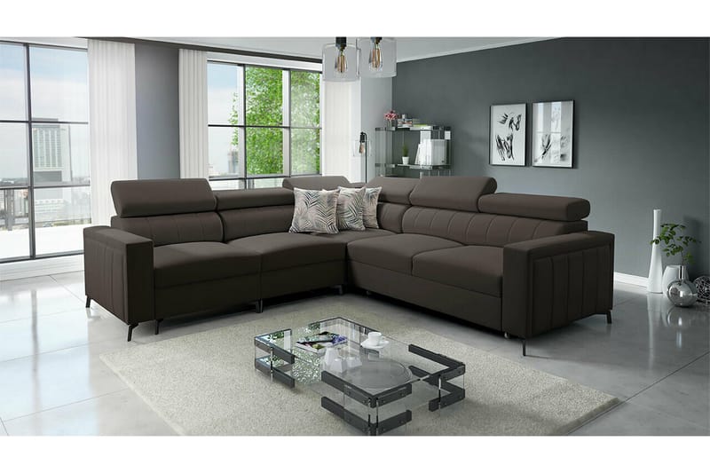 Galbally 4-sits Hörnbäddsoffa Svart - Möbler - Vardagsrum - Bäddsoffor - Hörnbäddsoffa