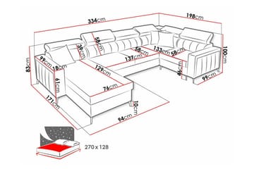 Galbally 4-sits Hörnbäddsoffa - Möbler - Vardagsrum - Bäddsoffor - U bäddsoffa