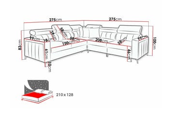Galbally 4-sits Hörnbäddsoffa - Möbler - Vardagsrum - Bäddsoffor - Hörnbäddsoffa