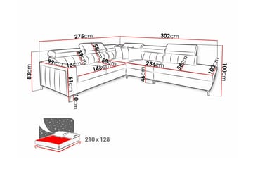 Galbally 4-sits Hörnbäddsoffa - Möbler - Vardagsrum - Bäddsoffor