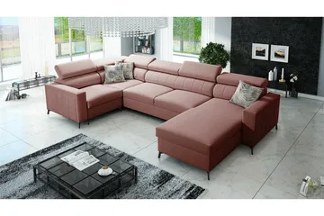 Galbally 4-sits Hörnbäddsoffa Pink - Möbler - Vardagsrum - Bäddsoffor - Hörnbäddsoffa