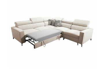 Galbally 4-sits L-formad Bäddsoffa med Förvaring i Tyg - Mörkbrun - Möbler - Vardagsrum - Bäddsoffor - Hörnbäddsoffa