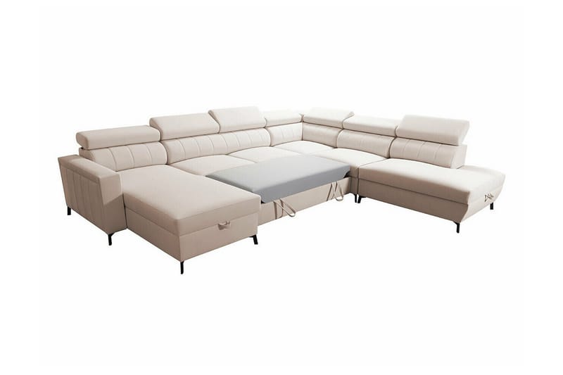 Galbally 5-sits Hörnbäddsoffa beige - Möbler - Vardagsrum - Bäddsoffor - Hörnbäddsoffa