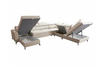 Galbally 5-sits Hörnbäddsoffa beige - Möbler - Vardagsrum - Bäddsoffor - U bäddsoffa