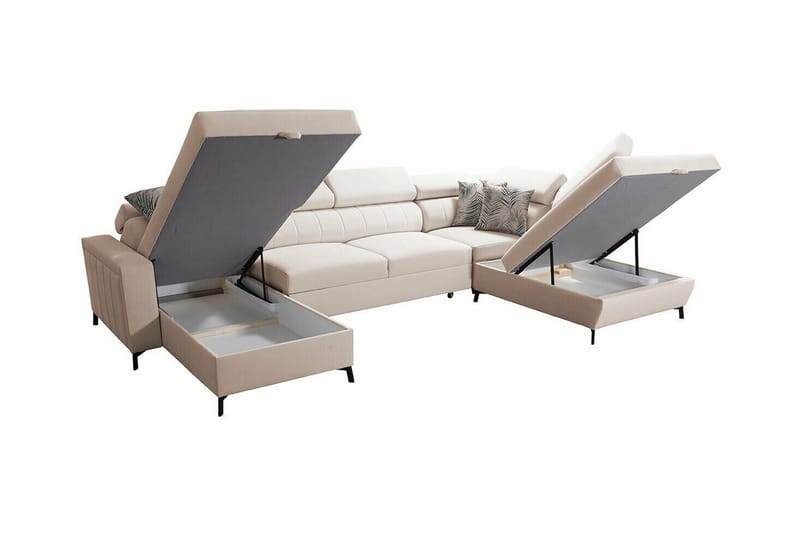 Galbally 5-sits Hörnbäddsoffa Beige - Möbler - Vardagsrum - Bäddsoffor - U bäddsoffa
