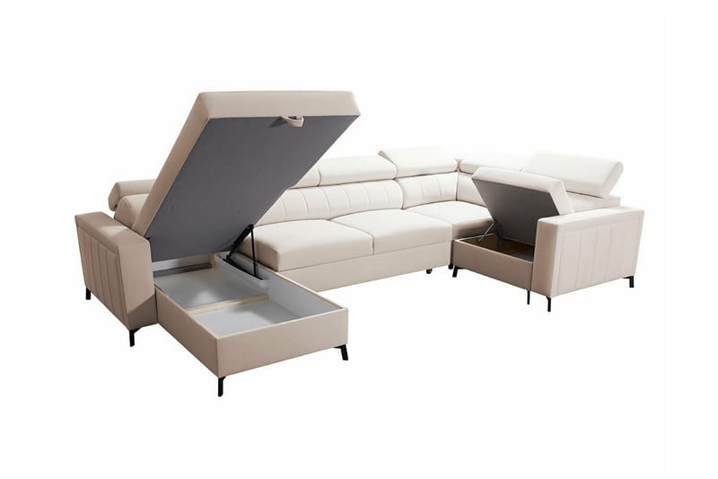 Galbally 5-sits Hörnbäddsoffa Beige - Möbler - Vardagsrum - Bäddsoffor - Hörnbäddsoffa