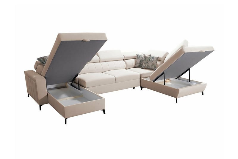 Galbally 5-sits Hörnbäddsoffa Beige - Möbler - Vardagsrum - Bäddsoffor - Hörnbäddsoffa