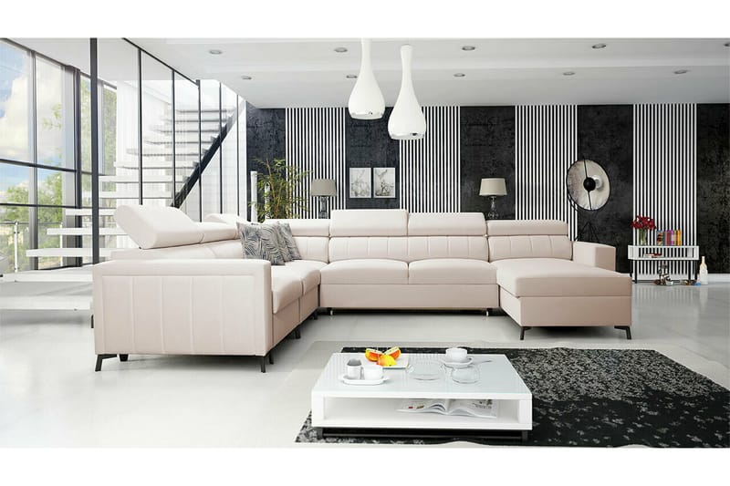 Galbally 5-sits Hörnbäddsoffa Beige - Möbler - Vardagsrum - Bäddsoffor - Hörnbäddsoffa