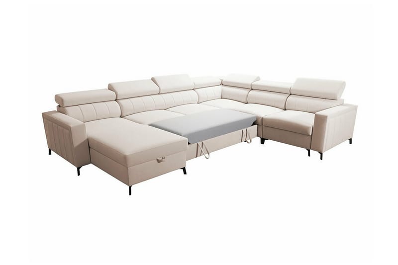 Galbally 5-sits Hörnbäddsoffa Beige - Möbler - Vardagsrum - Bäddsoffor - Hörnbäddsoffa