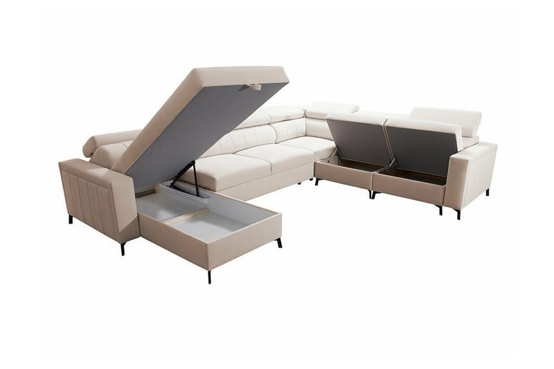 Galbally 5-sits Hörnbäddsoffa Beige - Möbler - Vardagsrum - Bäddsoffor - Hörnbäddsoffa