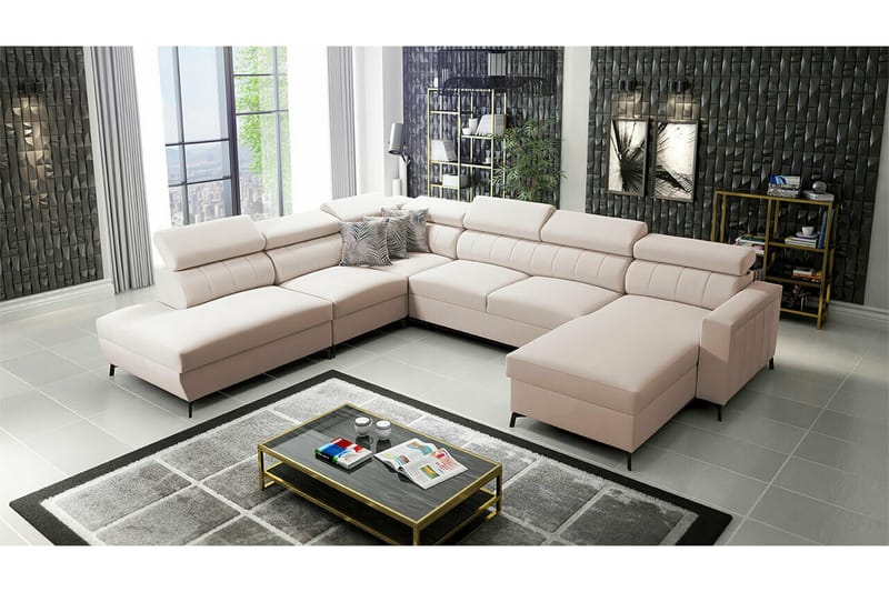 Galbally 5-sits Hörnbäddsoffa Beige - Möbler - Vardagsrum - Bäddsoffor - Hörnbäddsoffa