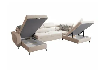 Galbally 5-sits Hörnbäddsoffa Beige/Light beige - Möbler - Vardagsrum - Bäddsoffor - U bäddsoffa