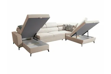 Galbally 5-sits Hörnbäddsoffa Dark brown - Möbler - Vardagsrum - Bäddsoffor - U bäddsoffa