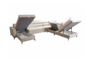 Galbally 5-sits Hörnbäddsoffa Dark brown - Möbler - Vardagsrum - Bäddsoffor - U bäddsoffa
