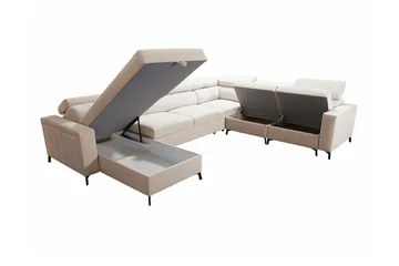 Galbally 5-sits Hörnbäddsoffa Dark brown - Möbler - Vardagsrum - Bäddsoffor - Hörnbäddsoffa