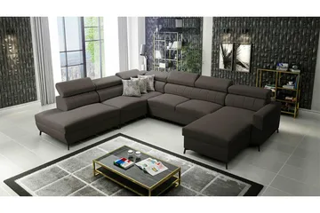 Galbally 5-sits Hörnbäddsoffa Dark brown - Möbler - Vardagsrum - Bäddsoffor - U bäddsoffa