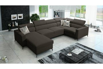 Galbally 5-sits Hörnbäddsoffa Dark brown - Möbler - Vardagsrum - Bäddsoffor - Hörnbäddsoffa