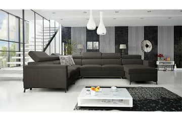Galbally 5-sits Hörnbäddsoffa Dark brown - Möbler - Vardagsrum - Bäddsoffor - Hörnbäddsoffa