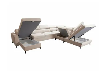 Galbally 5-sits Hörnbäddsoffa Dark brown - Möbler - Vardagsrum - Bäddsoffor - U bäddsoffa